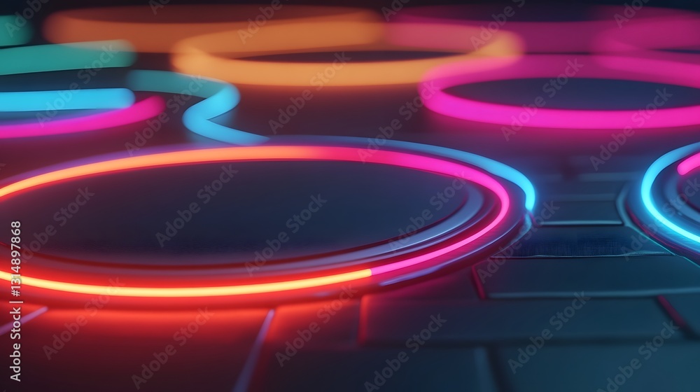 Aufkleber glowing abstract 3d timeline for successful project tracking and management