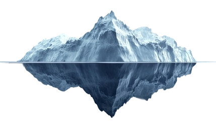 Fototapeta premium Isolated iceberg floating in Antarctic waters, representing a frozen glacier peak, ideal for cold ocean, polar regions, and winter environmental visuals.