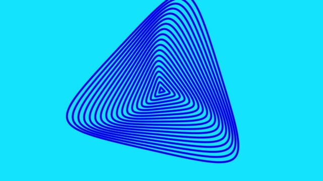 Blue triangle lines rotating repeatedly with a combination of light green background. abstract
