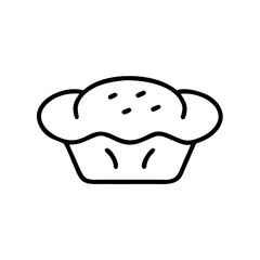 Muffin icon in black outline style