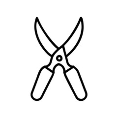 Pruning shears icon in outline style