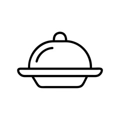 Obraz premium Cloche food serving tray icon in outline style