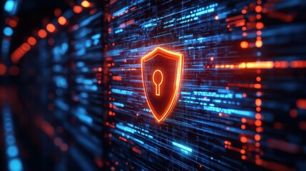 Cybersecurity measures protecting data in digital environments virtual space technology visualization