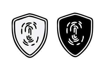 Fototapeta premium Black Shield frame set. Collection of shield signs vector template. Empty outline icons. Logo design set, flat style vector illustration