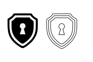 Black Shield frame set. Collection of shield signs vector template. Empty outline icons. Logo design set, flat style vector illustration