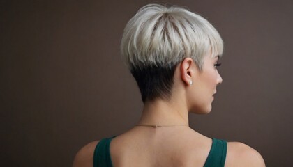Obraz premium Textured Platinum Pixie: Effortless Style with Modern Flair