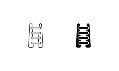 Ladder icons set line and glyph vector stock illustration