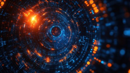 Dynamic digital visuals abstract data environment high-tech graphic futuristic viewpoint conceptual design