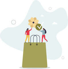 Plastic pollution concept.Sustainable lifestyle .flat character life .