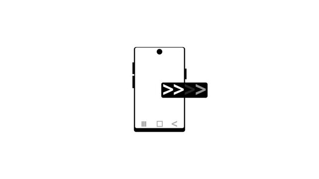 Mobile phone coming text or OTP Icon conceptual background animation. Phone two step verification OTP icon concept 4k video.