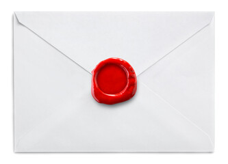 Blank envelope on white background