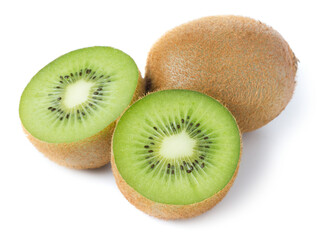 Kiwi fruit on white background
