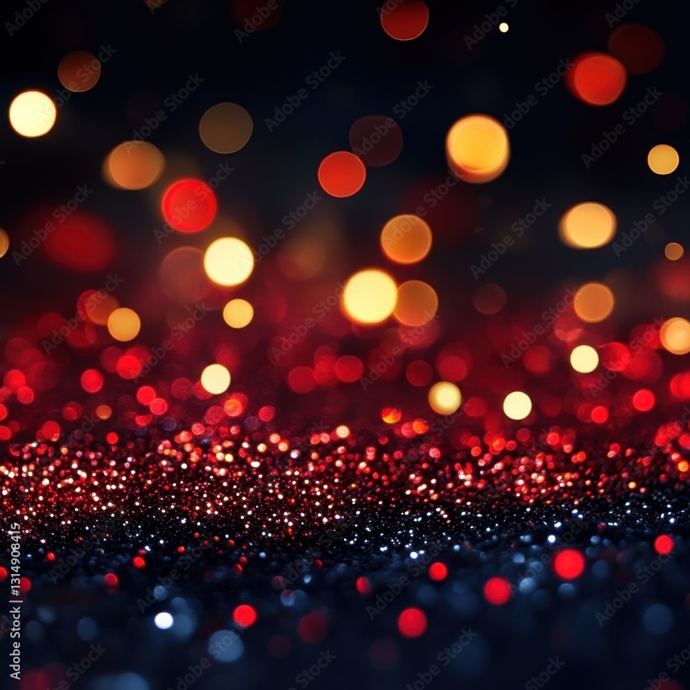 Poster festive bokeh lights on dark background creating a magical atmosphere with warm red and gold tones f
