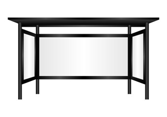 Blank Billboard at Bus Stop or Bus Station. Vector Illustration. 