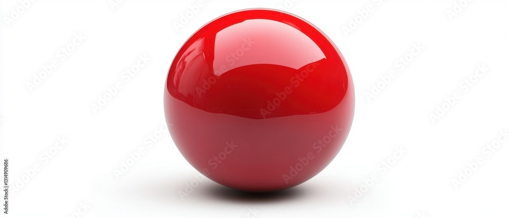 Poster glossy red sphere resting on a white surface creating a clean modern and minimalist aesthetic with s