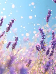 Obraz premium Purple lavender fields swaying in the gentle breeze