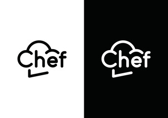 letter chef hat logo design. restaurant, cook, food symbol vector graphic