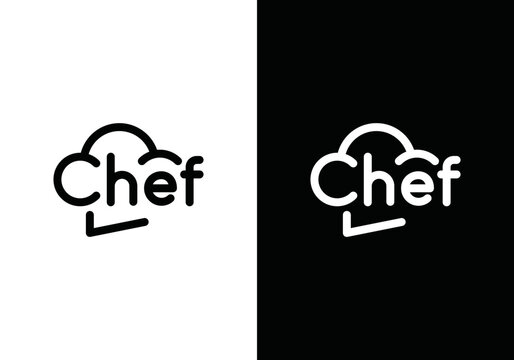 letter chef hat logo design. restaurant, cook, food symbol vector graphic