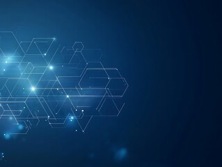 Dynamic blue backdrop featuring interconnected geometric network design