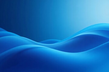 Fototapeta premium Smooth flowing waves of blue hues, stylish background, flowing, wallpaper, illustration