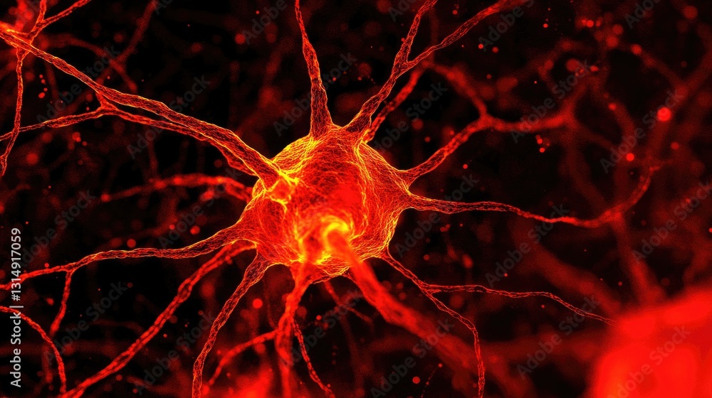 Poster abstract ai-driven network visualization with neural pathways and deep learning nodes.