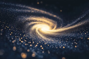 Spiral galaxy glowing in deep space