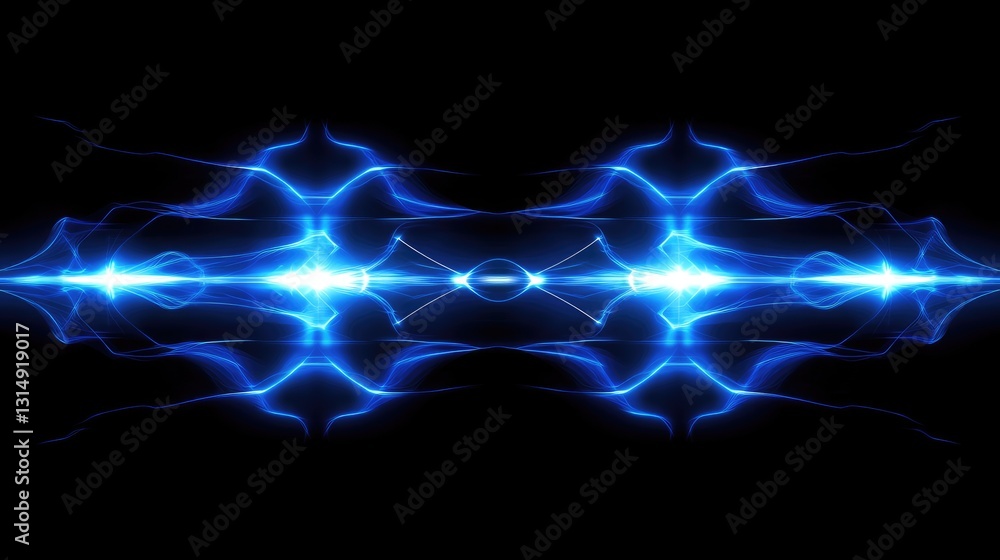 Poster abstract technology background with blue glowing lines forming a web of connections.