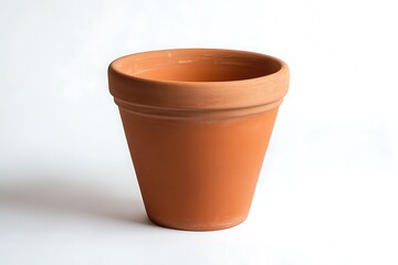 a terracotta pot against a white background