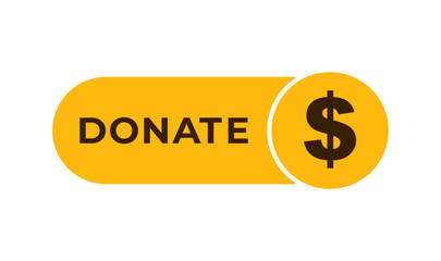Yellow donate button featuring a dollar symbol encourages online giving and support for charitable causes.