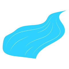 Meandrous river beds in perspective, wobbling river, bending stream or creek, various rivers vector illustration isolated on white