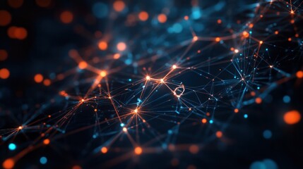 Fototapeta premium Abstract network of interconnected glowing points