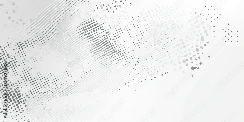 Poster white and gray background with a halftone pattern. abstract light effect grunge texture for decorati