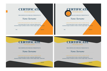 Four Modern Certificates of Excellence Design