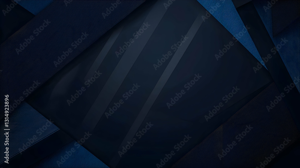 Poster dark blue abstract background with 3d geometric shapes and rippled texture with a touch of modern an