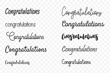 Congratulations lettering. Congrats label, cheers celebration and congratulation text badges . Congrats quotation card.  1176