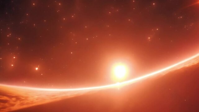 the sun shining in outer space