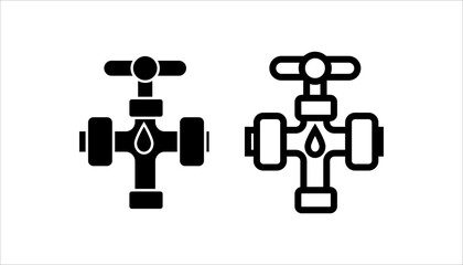 Art & IlluPipe with valve icon . vector illustration, pictogram isolated on white background. color editable	