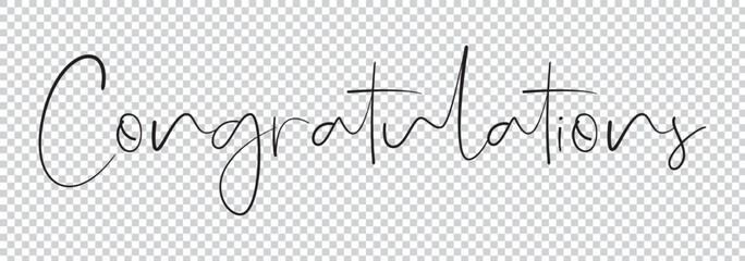 Congratulations. Beautiful greeting card poster, calligraphy black text word golden star fireworks. Hand drawn, design elements. 1176