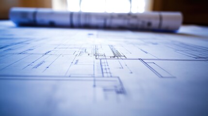 Blueprint of a business plan with financial reports and strategic goals.