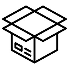 Open Box  Icon Element For Design