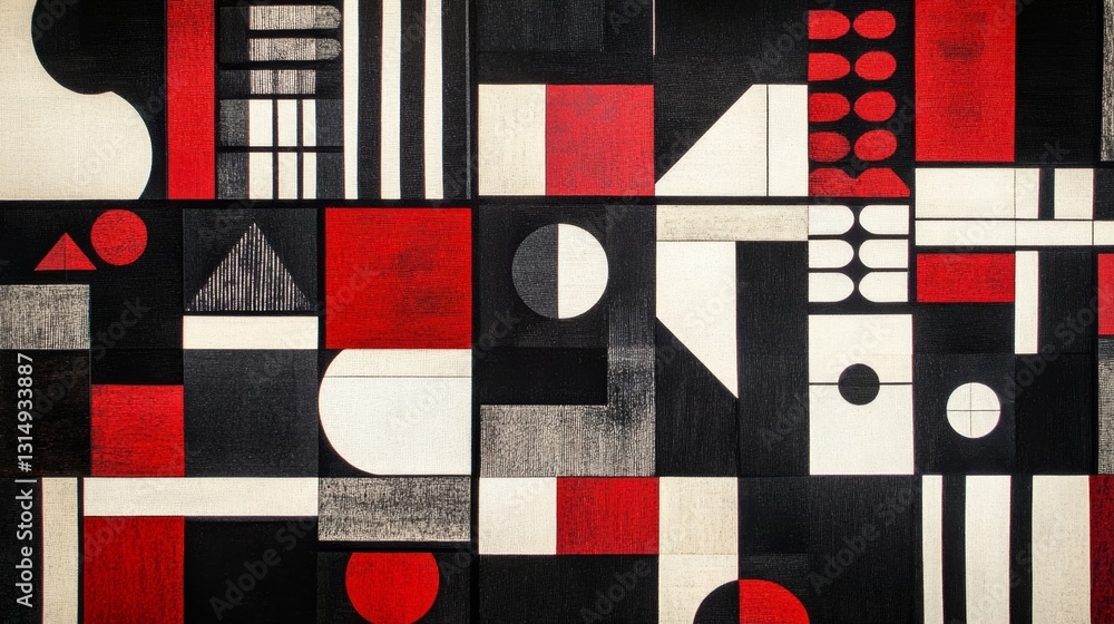 Poster creating geometric art a grid pattern of squares and triangles digital design modern studio abstract