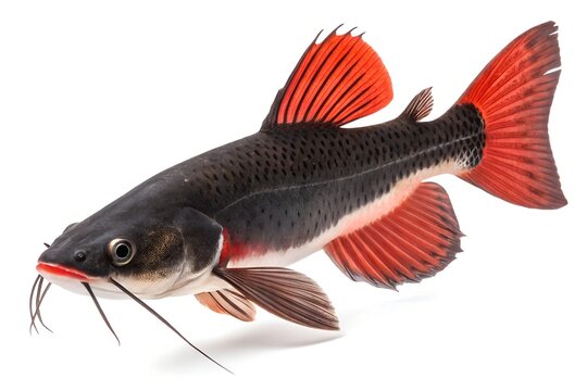 redtail catfish isolated in white background