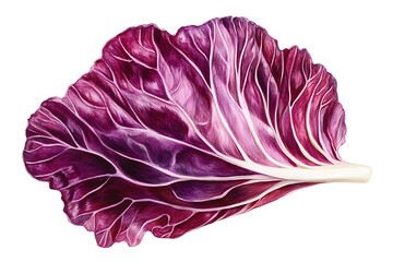 Obraz premium a single leaf of red cabbage