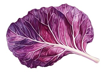 Obraz premium a single leaf of red cabbage