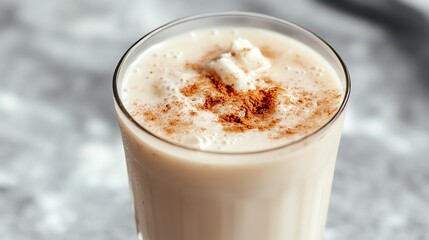 Delicious creamy drink topped with spices.