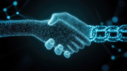 Concept of teamwork and business collaboration with data exchange graphics.