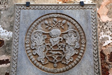 Old grave stone in Saint Paul's Church in Malacca