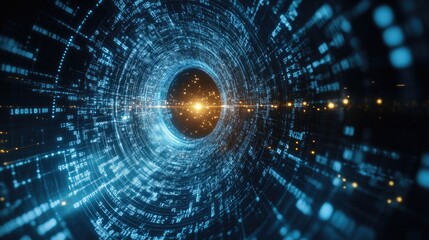 Obraz premium Cybersecurity encryption layers protecting a complex digital network.