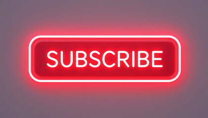 Neon Subscribe Button Design with Bright Red Glow Effect
