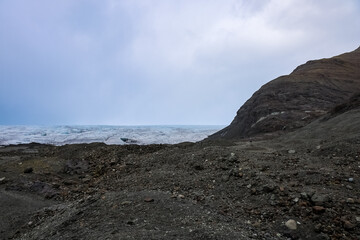 Vatnajokull glacier melting into the ocean in iceland